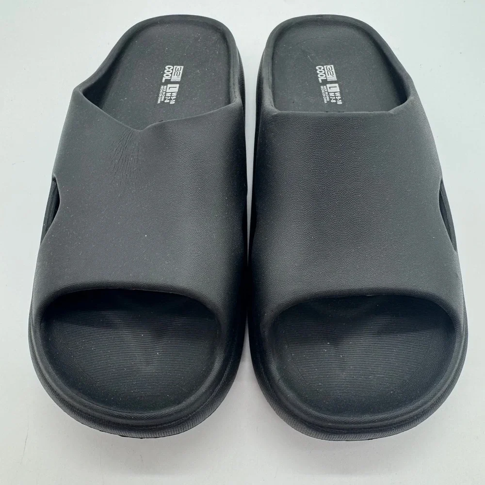32 Degrees Cool Cloud Slide Sandals Black Unisex Size L W9-10 M7-8 New